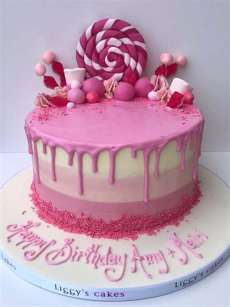 candy land pink drip cake birthdays