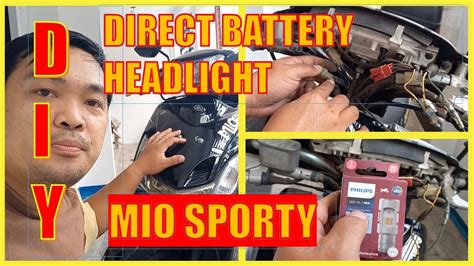 direct battery headlight  mio sporty battery operated headlight youtube