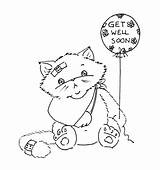 Well Soon Coloring Pages Printable Color Kids Cat Digi Cards Card Stamps Coloring4free Print Sliekje Cute Template Puppy Boy Colouring sketch template