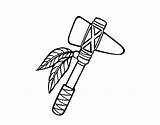 Tomahawk Drawing Coloring Indian Native American Drawings Coloringcrew Vector Getdrawings Paintingvalley Collection sketch template