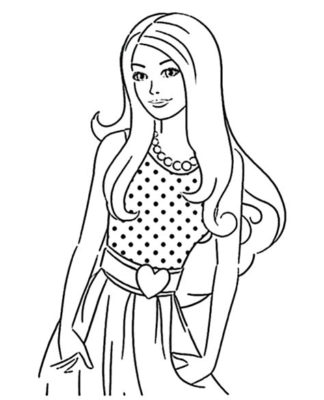 printable barbie doll colouring pages land  fpr