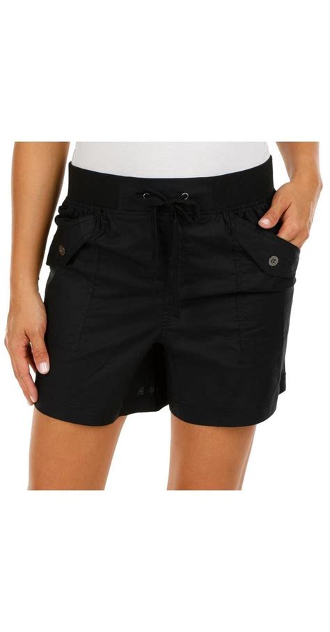 womens solid casual shorts black bealls