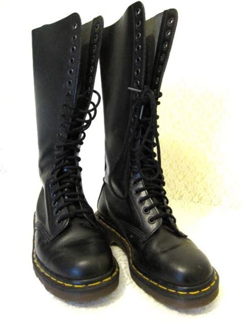 marten black leather tall boots size