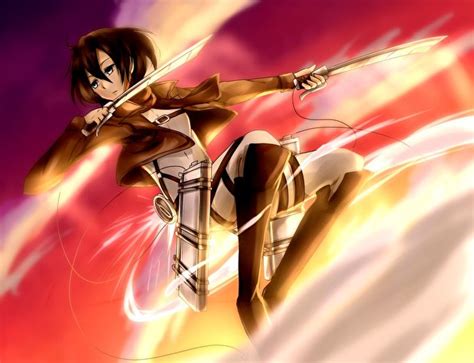 fondos de pantalla ataque a los titanes guerrero art mikasa ackerman anime chicas descargar imagenes