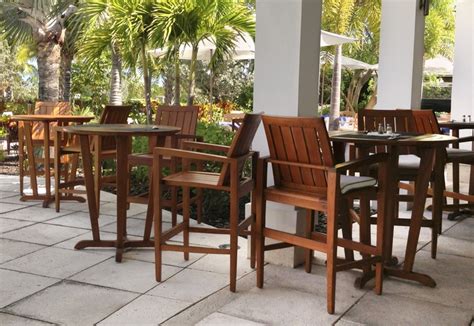 teak high top patio tables  chairs   outdoor