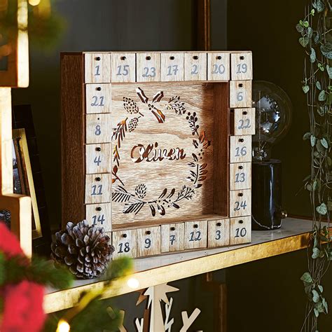 personalised wooden advent calendar light box  lisa angel notonthehighstreetcom