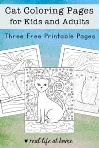 cat coloring pages  kids  adults   printables