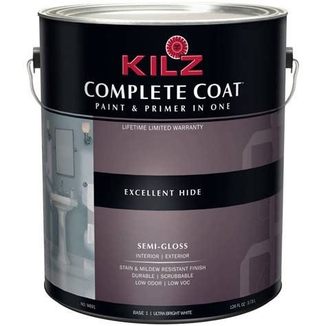 kilz complete coat semi gloss base paint primer  gallon walmartcom walmartcom