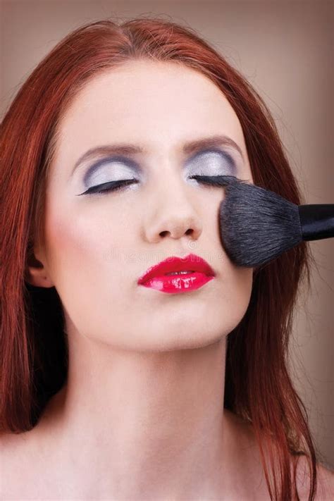 professional   brush cosmetic stock image image  females eyeshadow