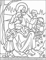 Coloring Catholic Jesus Pages Kids Children Printable Little Come Let Sheets Choose Board sketch template