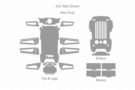 dji tello drone  skin vector template vecras