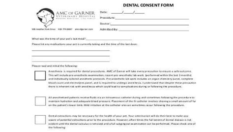 dental consent form samples  sample  format