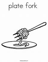 Coloring Plate Fork Food Spaghetti Noodles Getcolorings Favorites Login Add Pages Getdrawings Twistynoodle Print sketch template