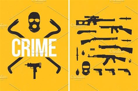 crime vector set crime business illustration business card logo