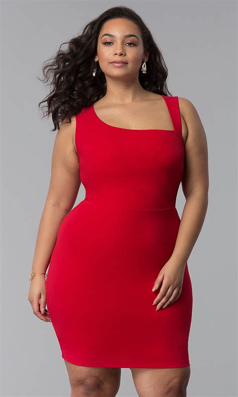 Short Red Bodycon Plus Size Cheap Party Dress Promgirl