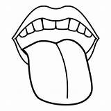 Mouth Tongue Coloring Template Lengua Templates Pages Sketch sketch template