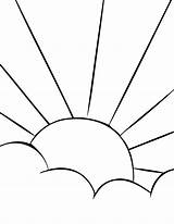 Sun Kids Drawing Cliparts Coloring Pages Clipart Color Clip Rising Print Drawings sketch template