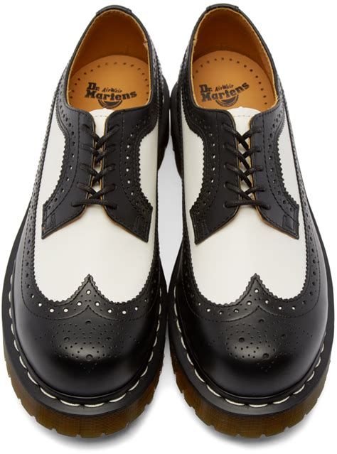 lyst dr martens black white  brogues  black  men