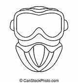 Paintball Mask Vector Clipart Illustrations sketch template