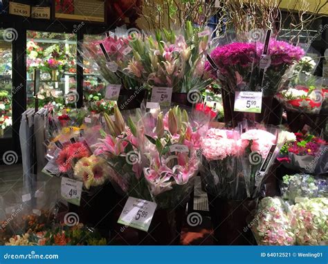 flowers selling  supermarket editorial photo image  natural materials