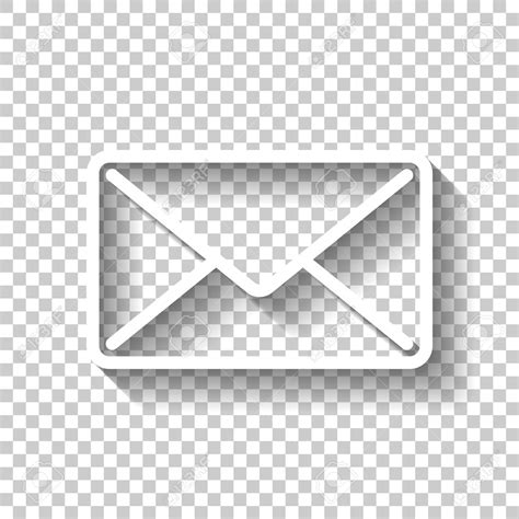 mail close icon white icon  shadow  transparent backgroun