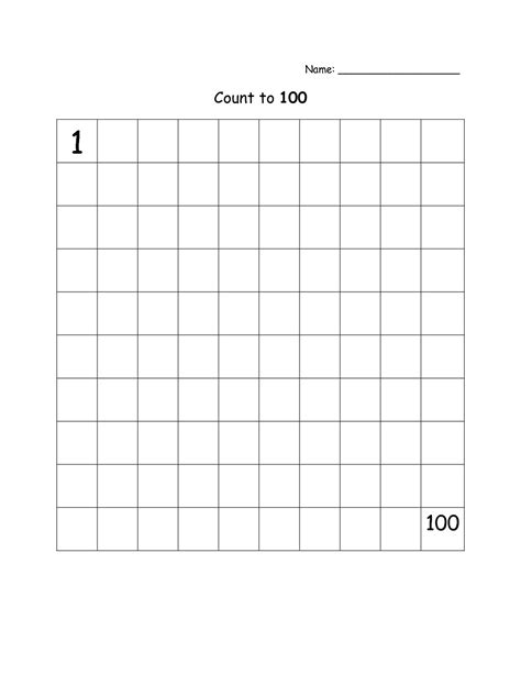 printable blank number charts   activity shelter number chart