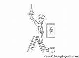 Electrician Coloring Clipart Colouring Pages Color Work Clipground Sheet Title sketch template