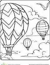 Coloring Pages Sky Air Hot Balloon Summer Balloons Sheets Printable Kids Coloriage Wind Kindergarten Mc Color Adult Square Project Worksheet sketch template