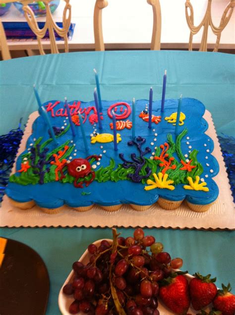 ocean themed cupcake cake  tom thumb bakery  daughter kaitlyn