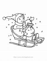 Coloring Sledding Pages Popular Kids Sled Library Clipart Comments Coloringhome Printable sketch template