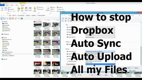 stop dropbox auto sync auto upload  photo  video  dropbox folder youtube