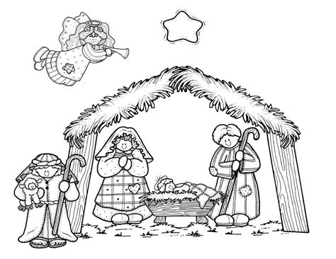 mommy circus nativity coloring page