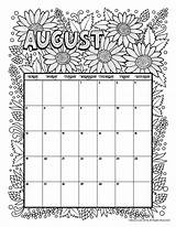Calendar Coloring August Printable Pages Kids 2021 Aug Print Woojr Calender July Monthly Printables Jr Activities September June Woo sketch template