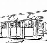 Tram Tramway Passeggeri Passengers Stampare Acolore Treni Coloringcrew Coloriages Colorier sketch template
