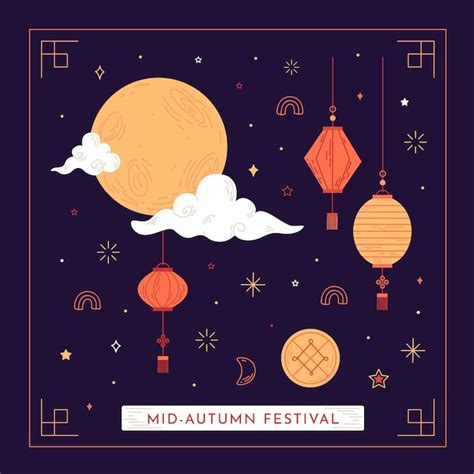 vector hand drawn design mid autumn festival