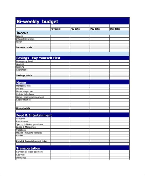 budget planner template  word templates