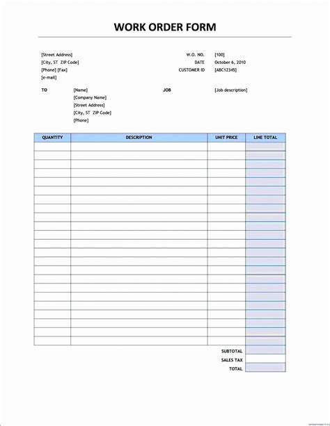 job estimate blank  printable estimate forms printable forms