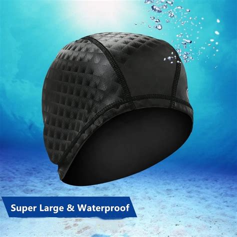 2018 Pu Waterproof Swimming Caps Protect Ears Long Hair Sports Swim