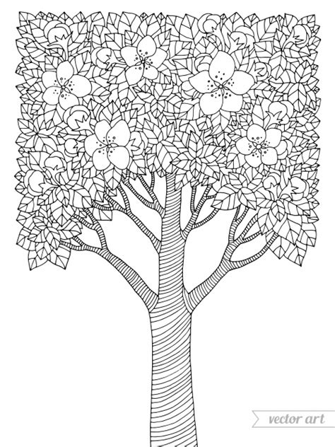 blossom tree coloring page kidspressmagazinecom