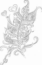 Coloring Pages Adult Feather Colouring Feathers Adults Etsy sketch template