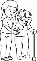 Coloring Pages Elderly Printable Older Adults sketch template