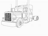 Peterbilt Coloring Truck Semi Pages Drawing Trucks Printable Big Rig Sketch Sheet Drawings Tractor Kenworth Colouring Sheets Kids Template Designs sketch template