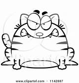 Chubby Tabby Cat Mad Clipart Cartoon Thoman Cory Outlined Coloring Vector Smiling Royalty Collc0121 sketch template