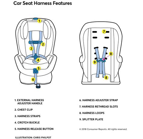 diagram car seat straps
