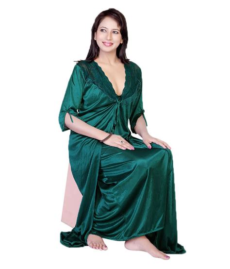 buy myra green satin nighty online at best prices in india snapdeal
