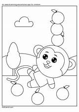 Coloring Pages Kidloland Playful Monkey Worksheets Printable sketch template
