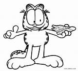 Garfield Coloring Pages Printable Comic Cat Cartoon Food Color Print Book Cute Strip Pizza Cool2bkids sketch template