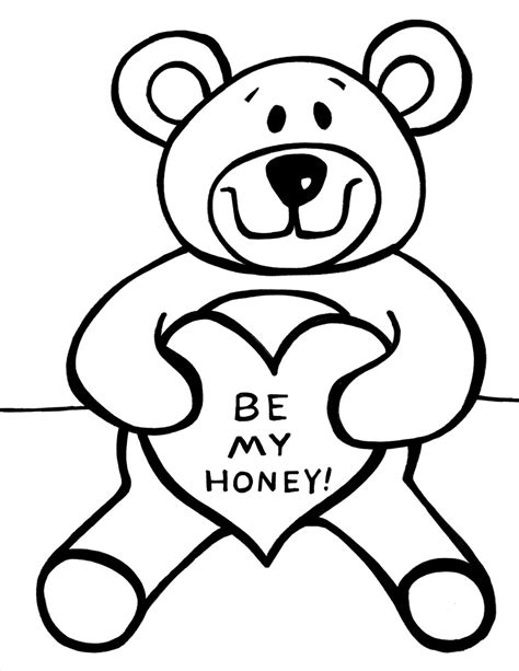 teddy bear  heart coloring pages  getcoloringscom