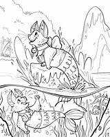 Coloring Purrmaids Book Pages Another Splash Mermaid Fish Choose Board sketch template