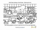 Chef Coloring Solus Cooking Kids Chopping Kitchen Worksheet Printable Sheet Printables sketch template